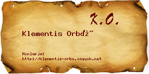 Klementis Orbó névjegykártya